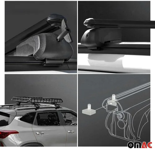 Miniatura 4 de OMAC Portaequipajes con cerradura para Mazda CX-9 2016-2023, antirrobo negro para viajes, kayak, canoa, surf, esquí, snowboard, camping