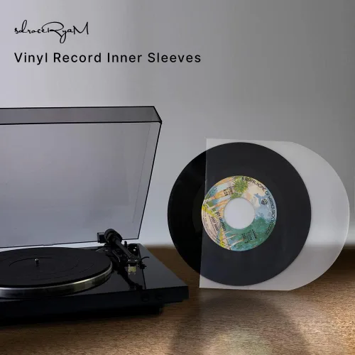 Miniatura 5 de sdroceRyaM Mangas interiores de disco de vinilo de 7 pulgadas, 50 piezas de plástico antiestático de fondo redondo EP fundas protectoras para discos