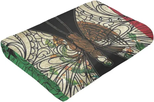 Miniatura 6 de Manta cálida con diseño de bandera mexicana de México, manta cálida de microfibra ultra suave, manta de franela para sala de estar, sofá cama