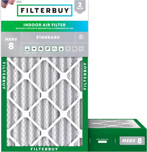 Miniatura 37 de Filterbuy Filtro de aire MERV 8 de 8 x 14 x 1 pulgadas para defensa contra el polvo y las alergias (paquete de 2), filtros electrostáticos plisados