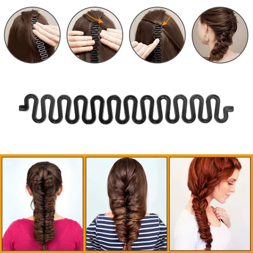 Miniatura 2 de Winkeyes - Juego de herramientas para trenzar el cabello con accesorios de modelado de cabello para trenzas en espiral simples y rápidas