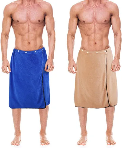 kilofly 2 toallas de baño ajustables para hombre con cierre a presión, 26 x 54 pulgadas