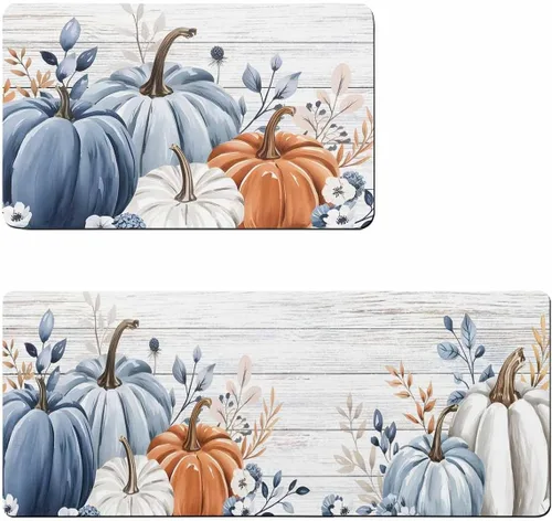 Tapete de baño con diseño de calabazas de granja, antideslizante, de secado rápido y absorbente, de tierra de diatomeas, para fregadero de cocina,