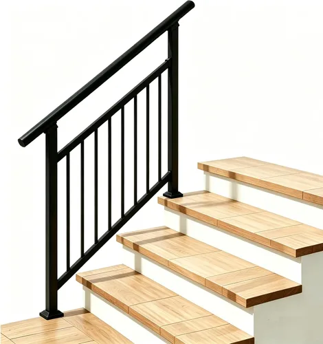 Miniatura 13 de Barandillas de mano para escalones al aire libre, pasamanos de escalera de 2 escalones y barandilla de escalera interior, barandillas Metty Metal