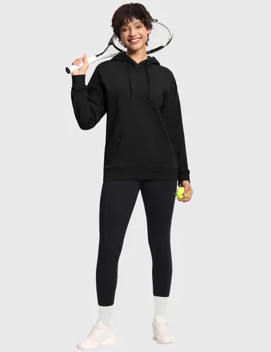 Miniatura 7 de THE GYM PEOPLE Sudadera básica con capucha para mujer, ajuste holgado, forro polar ultra suave, con bolsillos