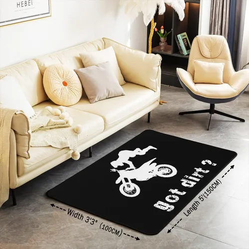 Miniatura 3 de Alfombra de motocross de 3 x 5 pies, alfombra para deportes extremos, sala de estar, dormitorio, decoración de motocicleta, alfombra antideslizante
