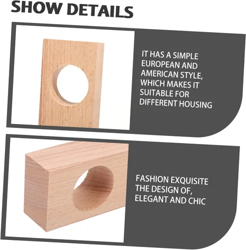 Miniatura 2 de Cabilock Soporte de poste romano Armario de madera, estantes de madera, base de madera, soporte de extremo de madera, soportes de varillas