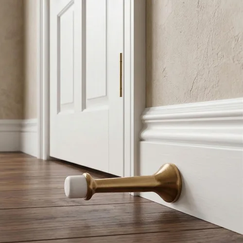Miniatura 8 de Triumph Hardware Tope de puerta rígido sólido de 3 pulgadas con punta de goma suave, tope de puerta sólido de metal de aleación de zinc que protege