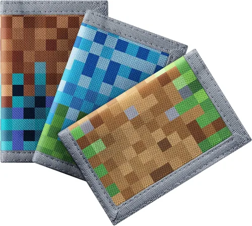 Carteras de 3 piezas para niños y niñas de 6 a 18 años, billeteras de lona triples con adhesivo y bolsillo con cremallera para adolescentes, regalo