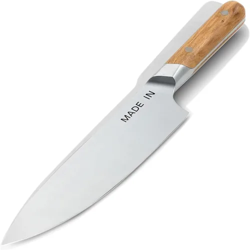 Made In Cookware - Cuchillo de chef de 20 cm - Fabricado en Francia - Espiga completa con mango de madera de olivo