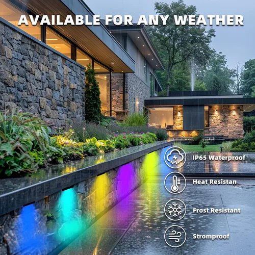 Miniatura 6 de Kaqur - Paquete de 8 luces de pared de contención de 7 pulgadas, 5 W, BT RGBCW, control de aplicación, iluminación de paisaje duro, IP65, luces