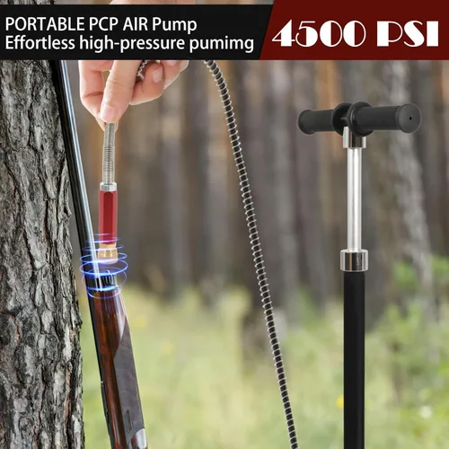 Miniatura 4 de Bomba manual PCP de 4 etapas, bomba de alta presión de 30MPa/4500PSI con filtro de aceite y agua para rifles de aire PCP, tanques HPA, pistolas