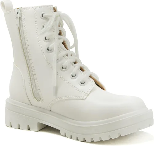 Miniatura 4 de SODA FIRM - Botines de combate con suela con tacos, cordones y cremallera lateral