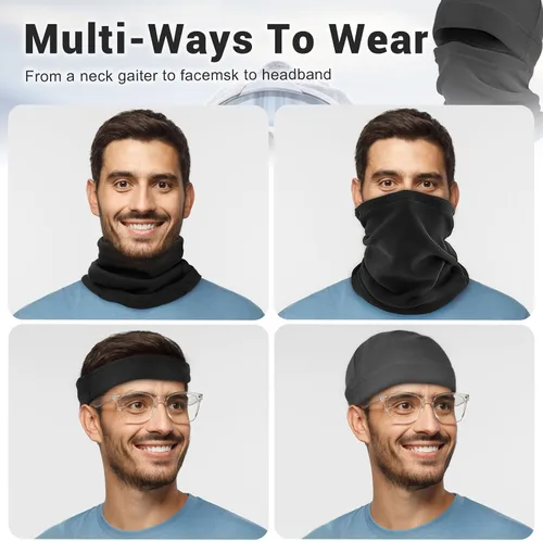 Miniatura 7 de Máscara de esquí, pasamontañas, máscara facial para hombre, ajustable, reutilizable, resistente al viento, cubierta facial, bufanda para hombres