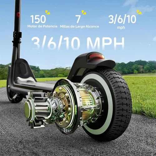 Miniatura 3 de ECOROAD EK6 Kids Electric Scooter for 6-12, 3/6/10mph Speeds for Ultimate Comfort & Adjustable Height, 150W & Dual Brake Safety Electric Scooter