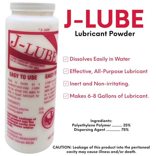 Miniatura 2 de LBH MARKET J-Lube - Paquete de polvo lubricante veterinario OB, concentrado de mezcla de agua de 10 onzas con botella dispensadora de 8 onzas