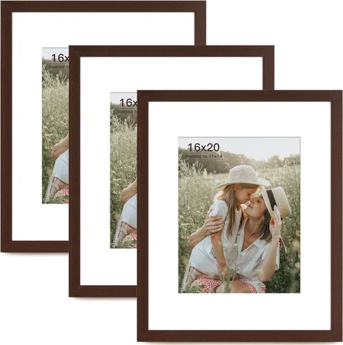 Miniatura 33 de Momentworth Portarretratos de 4 x 6 pulgadas con paspartú para 3.5 x 5 pulgadas, marcos de fotos con grano de madera negra envejecida para pared