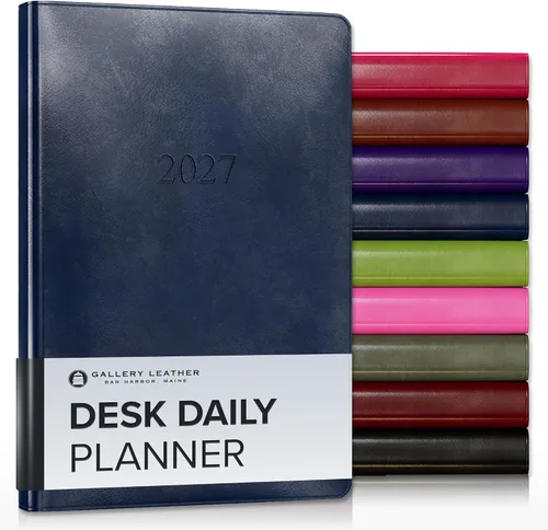 Miniatura 12 de Gallery Leather Daily Planner 2027, Elegantly Bound Daily Calendar Planner and Notebook with Stylish Gold-Gilded Page Edges, 12 Months - 2027