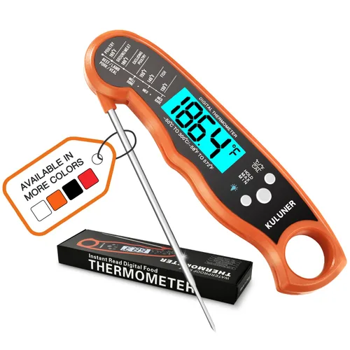 Miniatura 7 de KULUNERKULUNER - Termómetro digital impermeable de lectura instantánea de carne con sonda plegable de 4.6 pulgadas