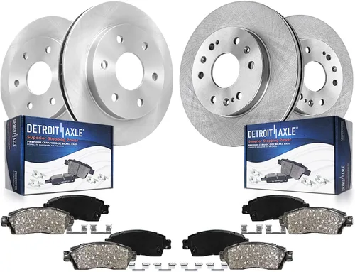 Miniatura 17 de Detroit Axle - Kit de frenos para 15-20 VW Passat, 12.28" delantero y 10.70" trasero rotores de freno de disco pastillas de freno de cerámica
