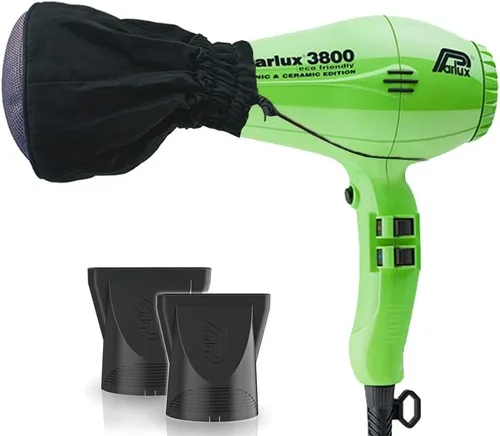 Miniatura 7 de Parlux 3800 - Secador de pelo iónico y de cerámica ecológico negro + difusor de malla metálica M Hair Designs (paquete), ligero, de secado rápido