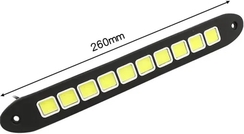 Miniatura 2 de YSY - Tira de luz LED para auto, 2 piezas, flexible, alta potencia, COB, DRL, luces antiniebla, lámpara de conducción, impermeable, blanca, 12V