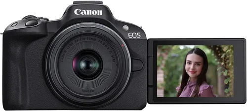 Miniatura 2 de Canon Cámara sin espejo EOS R50 (negro) con RF-S 0.709-1.772 in F4.5-6.3 es lente STM 5811C012 paquete con bolsa de fotografía Deco Gear + 2