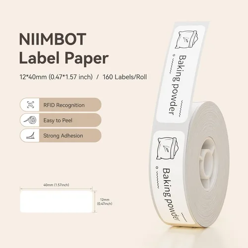 Miniatura 2 de NIIMBOT Cinta de etiquetadora térmica directa D11 para impresora de inyección de tinta en blanco