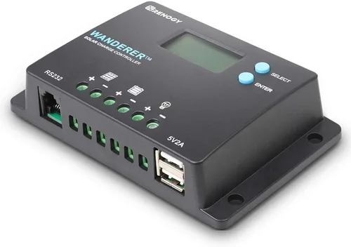Miniatura 9 de Renogy Voyager 20A 12V/24V PWM controlador de carga solar impermeable con pantalla LCD para batería AGM, de gel, con celdas húmedas y de litio