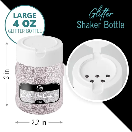 Miniatura 2 de Purpurina a granel, purpurina fina transparente para manualidades, resina y álbumes de recortes, botellas agitadoras de 4 onzas, ideales para vasos