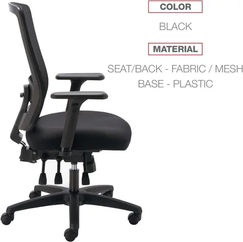Miniatura 4 de Alera ALE Envy Series Silla multifunción de malla con respaldo alto, color negro