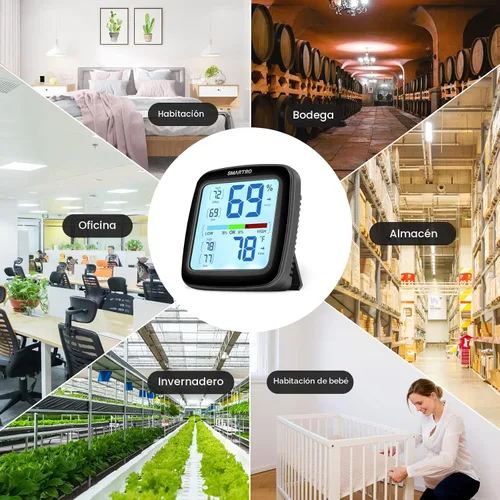 Miniatura 5 de SMARTRO SC42 higrómetro digital profesional, termómetro interior medidor de humedad ambiental y calibración de precisión profesional