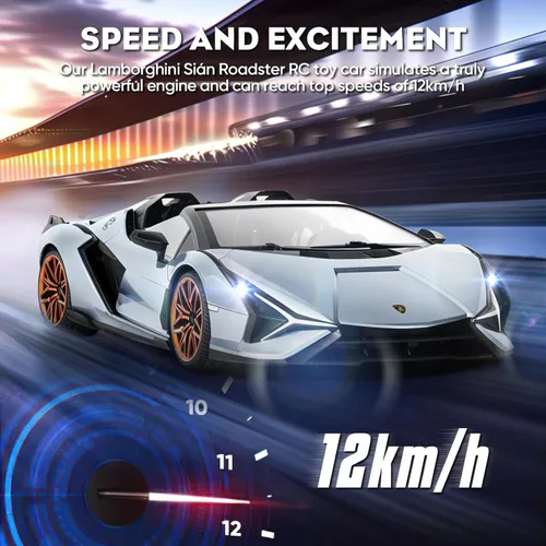 Miniatura 4 de MIEBELY Lamborghini Auto a Control Remoto, 1:16 Escala Lambo Auto Juguete 7.4V 500mAh con Licencia Oficial 12Km/h Coches Rc con Luz Led 2.4Ghz Azul