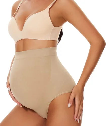 Fajas de maternidad sin costuras, bragas con soporte para el vientre para vestidos y pantalones, ropa interior de embarazo de cintura alta, S-XXXL