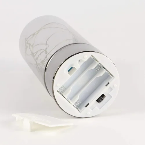 Miniatura 6 de Rhytsing conjunto de 3 linternas de cilindro de vidrio con luces de hadas, lámpara de mesa decorativa con batería, vela sin llama con función