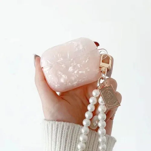 Miniatura 7 de Funda para Airpods de 3ª generación 2021 con llavero de perlas para mujeres y niñas, accesorios compatibles con funda de carga AirPods de 3ª Leopard