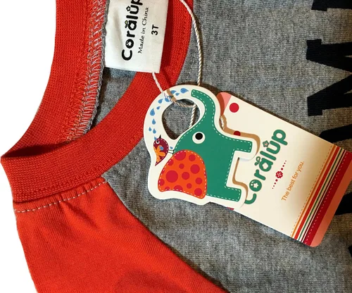 Miniatura 4 de Conjunto unisex de algodón de 2 piezas de camisa y pantalones de manga larga para niños pequeños