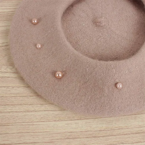 Miniatura 41 de Gorros de boina de perlas para bebés y niñas, sombreros de lana para fiesta de bebé, sombreros de primavera y verano, accesorios para bebés de 2 a 6
