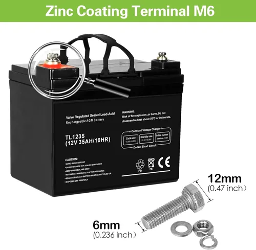 Miniatura 4 de WEIZE Batería de ciclo profundo de 12V 35AH para scooter Pride Mobility Jazzy Select silla de ruedas eléctrica, juego de 2