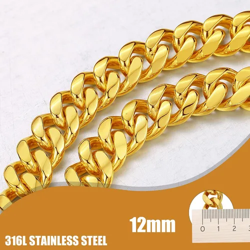 Miniatura 3 de Correa de cadena para perro de 3 pies y 4.3 pies, acero inoxidable de oro de 18 quilates, correa para perro de 0.472 in con cómodo mango de cuero