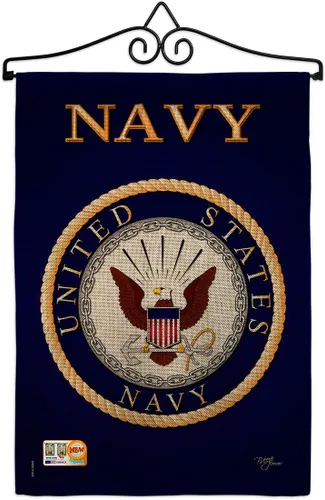 Miniatura 15 de Breeze Decor Bandera de jardín de 13 x 18.5 pulgadas, con licencia oficial de las Fuerzas Armadas de los Estados Unidos de la Marina de los Estados