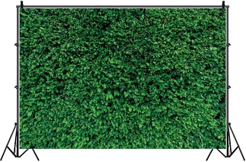 Miniatura 4 de Fondo de fotografía de pared de hierba natural, Yeele de 5 x 3 pies, hojas verdes de primavera, telón de fondo verde, pancarta de cumpleaños, boda