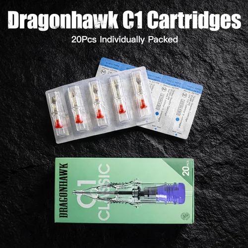 Miniatura 21 de Agujas de Tatuaje Extremas Dragonhawk - 20 PCS Cartuchos Desechables de Delineador Redondo 1207RL Agujas Profesionales para Trabajo de Delineado