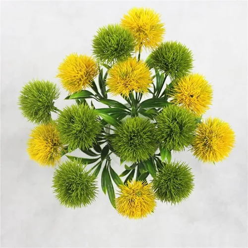 Miniatura 4 de Emivery 12 piezas de flores artificiales de diente de león, flores amarillas de imitación, tallos florales de primavera, flores de diente de león