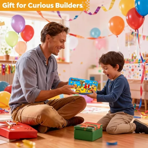 Miniatura 4 de Aywewii Bloques magnéticos de viaje, 45 piezas, juguetes de viaje para niños de 3 a 5 años, cubos de construcción magnéticos, juego de aprendizaje