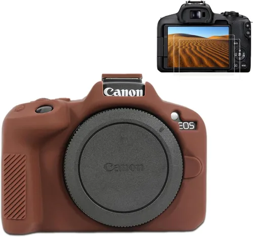 Pocoukate Funda para cámara Canon EOS R50, funda protectora de silicona suave con protector de pantalla EOS R50 Accesorios para Canon EOS R50 Cámara