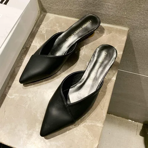 Miniatura 7 de Cómodas sandalias de tacón bajo con punta cerrada para mujer, zapatos elegantes y casuales