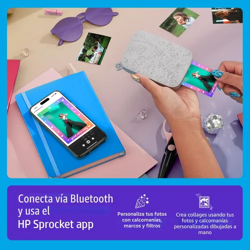 Miniatura 3 de HP Sprocket Impresora fotográfica instantánea portátil 2x3 Luna Perla