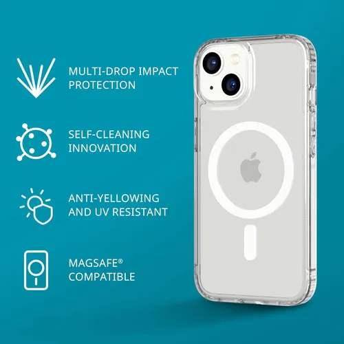 Miniatura 2 de tech21 Funda transparente para iPhone 14 Evo Clear compatible con MagSafe®, resistente a los arañazos, absorbe los golpes y protección contra caídas