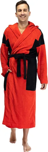 Miniatura 2 de INTIMO Marvel Deadpool - Bata de baño bordada de forro polar para hombre, Rojo